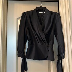 Elegant Black Blouse with Button Detail